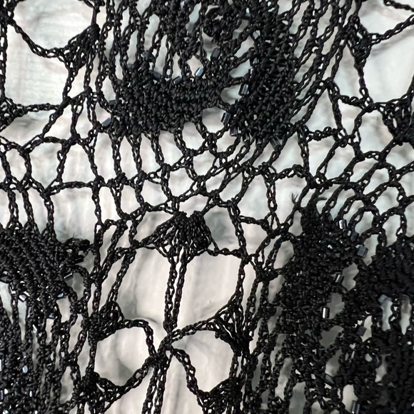 Gorgeous Black Beaded And Lace Shawl. - Picture 7 of 8